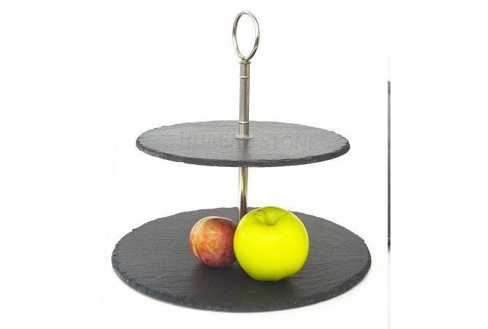 Round Art Stone Tile , Cast Stone Products Double Layer Stone Fruit Tray